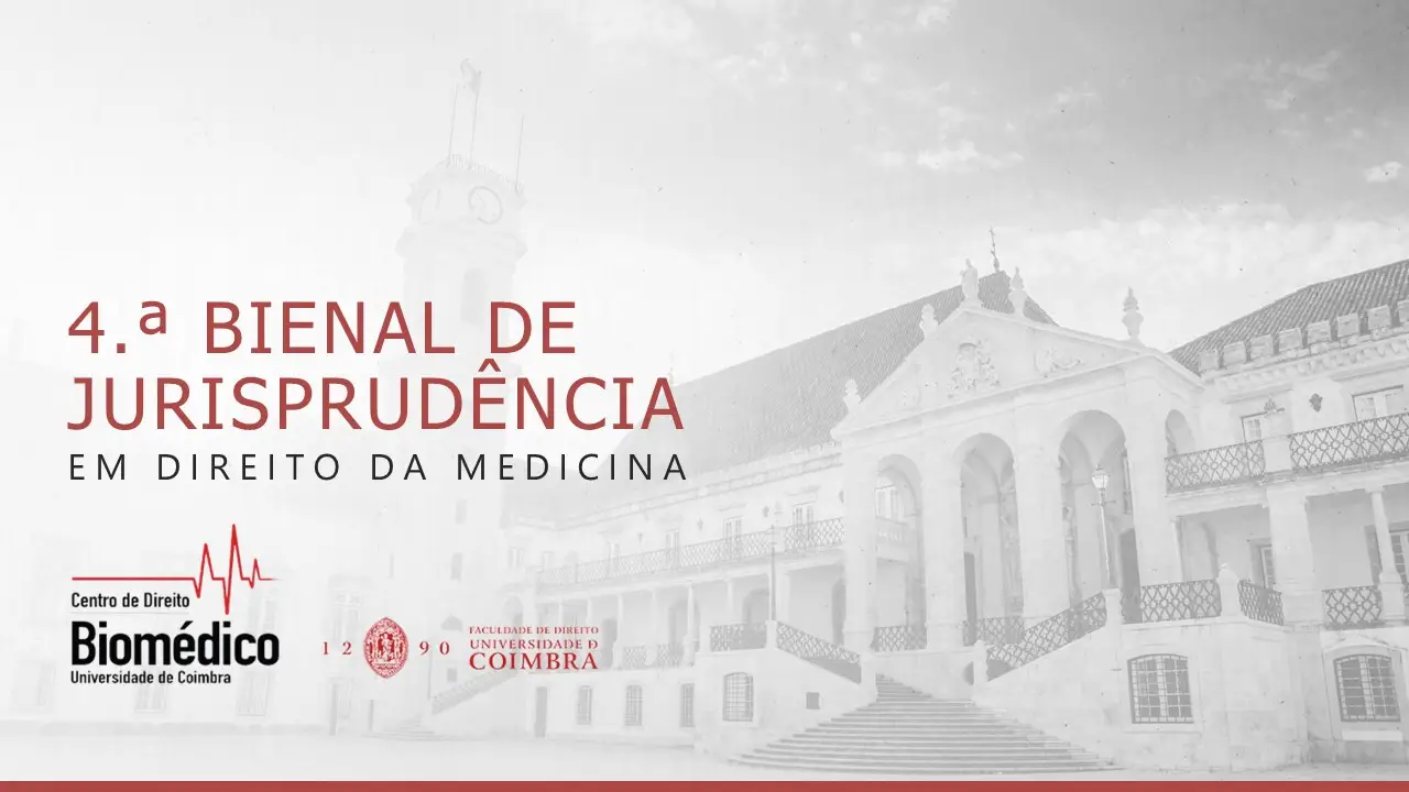 Capa de material institucional para evento jurídico da área de direito médico.