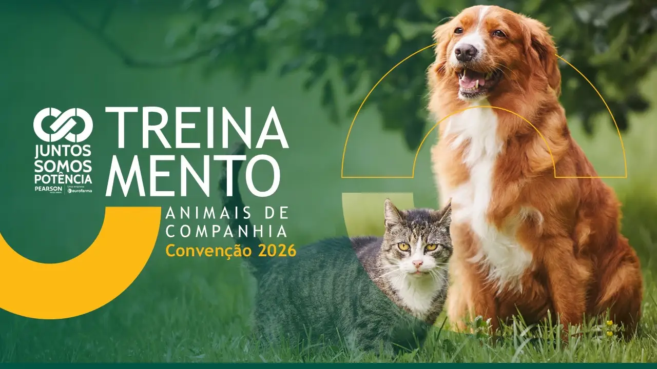 Capa de material de treinamento na área de saúde animal.